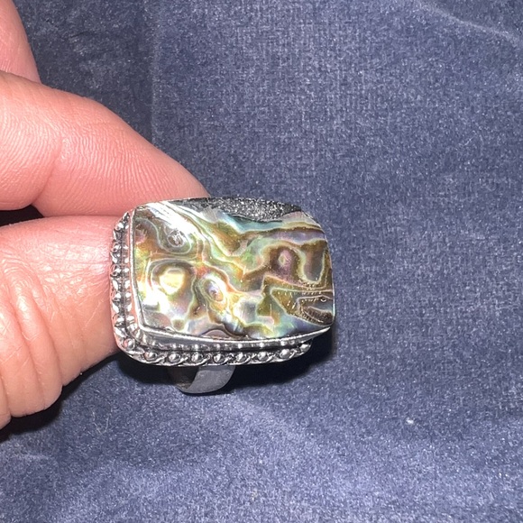 Sterling silver abalone ring - Picture 1 of 5